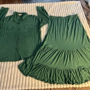 Choices two pcs Green A-Line Skirt size XL